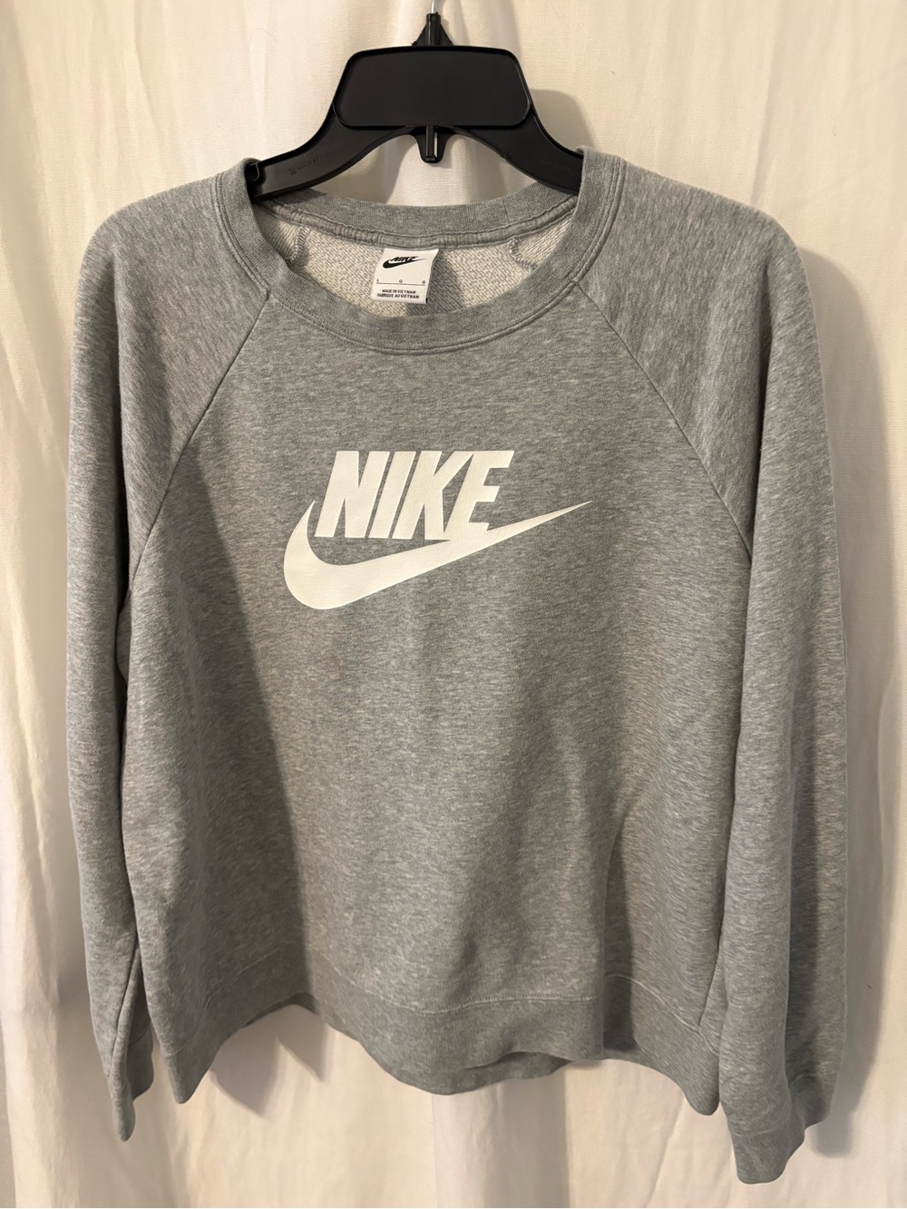 Nike Grey Crewneck Sweatshirt with White Logo